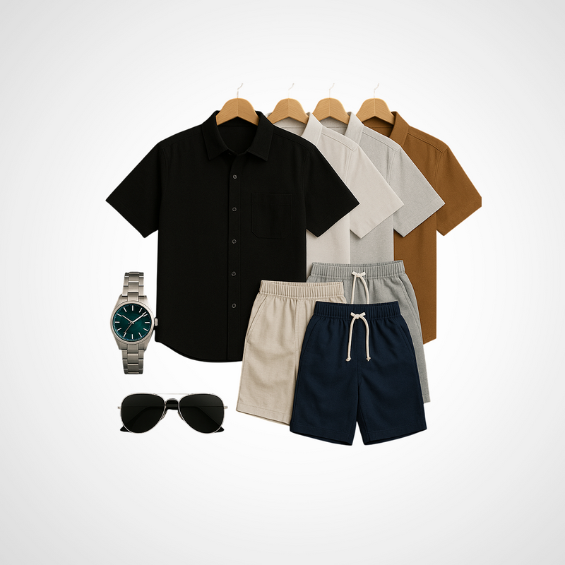 [Paga 2, Llevá 4] Kit Camisas Iron de Lino + REGALOS: 4 Shorts de Lino, Reloj y Gafas de Sol | PROMOCIÓN ESPECIAL 30 AÑOS - ENVÍO GRATIS