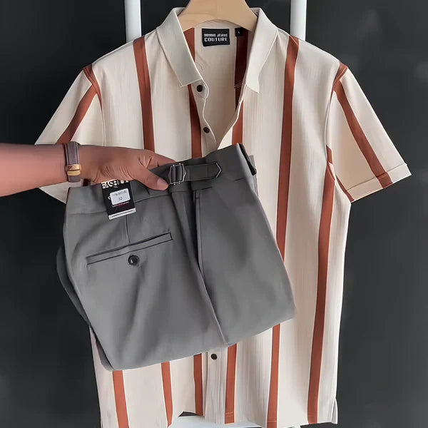Paga 2, Lleva 3 Kit de Camisas a Rayas Zark + Pantalones Ajustables y Reloj | PROMOCIÓN ESPECIAL 30 AÑOS - ENVÍO GRATIS