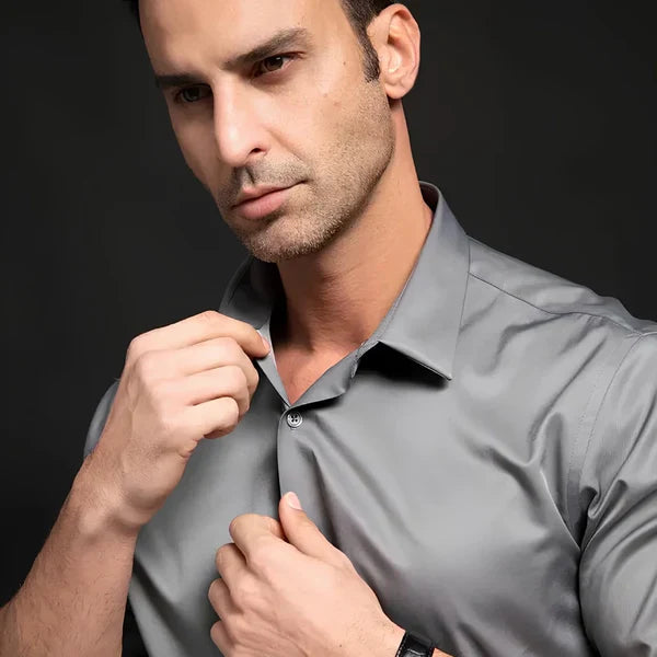 [PAGA 1, LLEVE 3] Camisas Sociales Manga Larga Bold De Seda Color Hielos + Obsequios: 3 PANTALONES, RELOJ Y ANTEOJOS