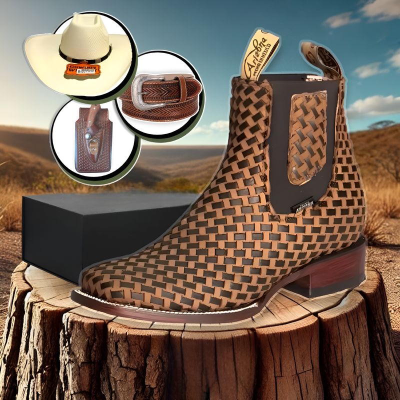 Kit Bota Snake de Cuero Robusto y Resistente + REGALOS: Sombrero, Cinturón y Navaja multiusos | PROMOCIÓN ESPECIAL 30 AÑOS - ENVÍO GRATIS