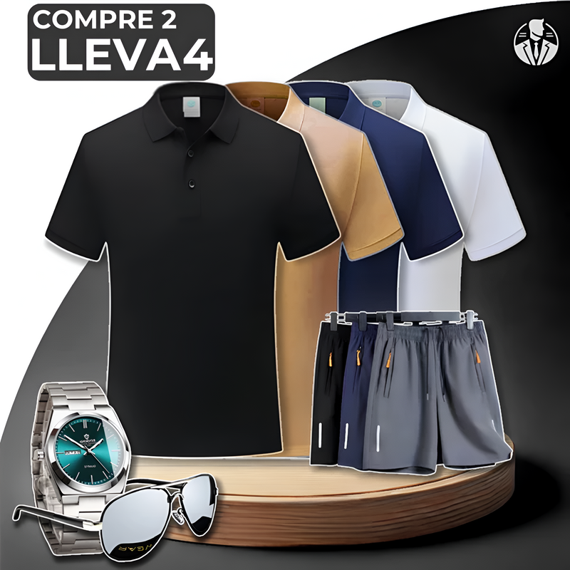 [PAGA 2, LLEVA 4] Camisa Polo Casual + Regalos: 3 BERMUDAS Y RELOJ