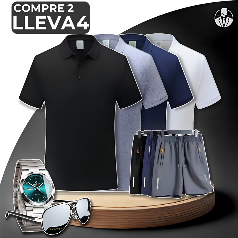 [PAGA 2, LLEVA 4] Camisa Polo Casual + Regalos: 3 BERMUDAS Y RELOJ