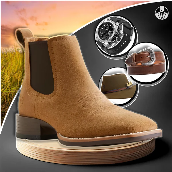 KIT Bota Ortopédica Bravado con caña media en 100% cuero bovino + REGALOS Brutos: Sombrero Pralana, Reloj y Cinturón  | PROMOCIÓN ESPECIAL 30 AÑOS - ENVÍO GRATIS